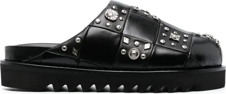 Stud-Detailing Leather Mules