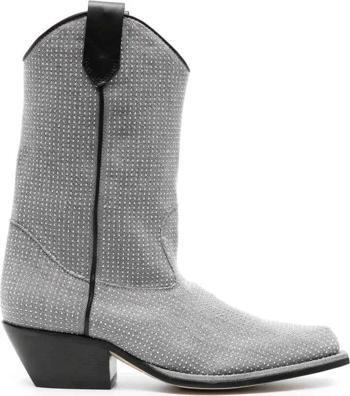 Stud-Embellished Ankle Boots