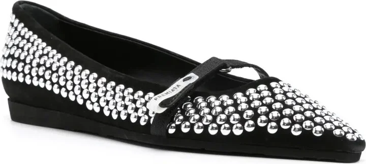 Stud-Embellished Ballerina Shoes - Image 2