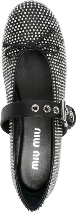 Stud-Embellished Ballerina Shoes - Image 4