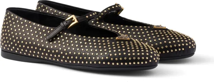 Stud-Embellished Ballerina Shoes - Image 2