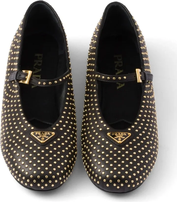 Stud-Embellished Ballerina Shoes - Image 4