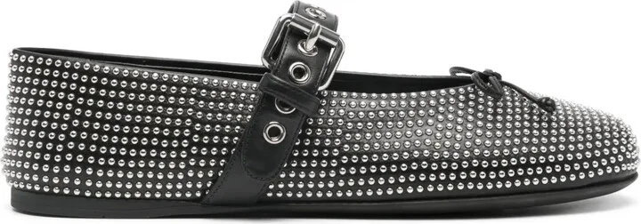 Stud-Embellished Ballerina Shoes