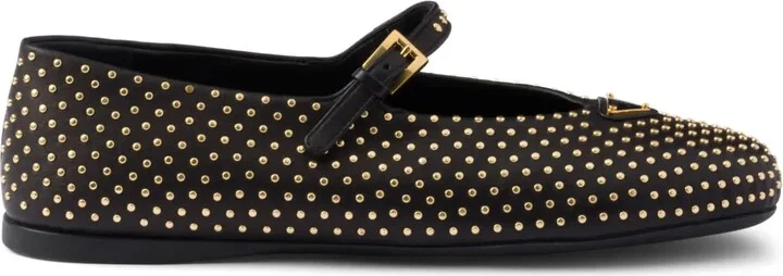 Stud-Embellished Ballerina Shoes