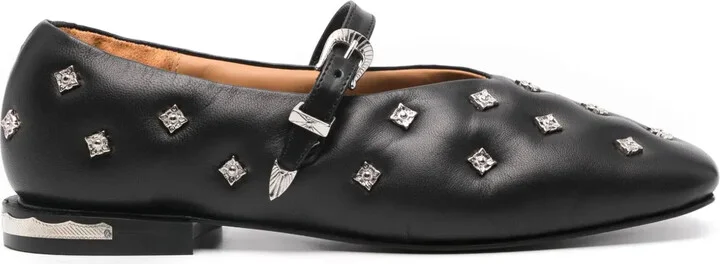 Stud-Embellished Ballet Flats
