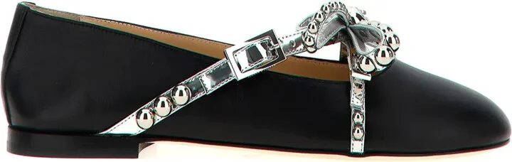 Stud-Embellished Ballet Flats