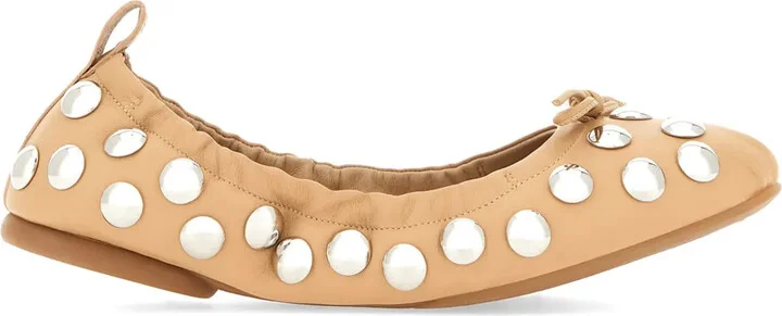 Stud-Embellished Ballet Flats
