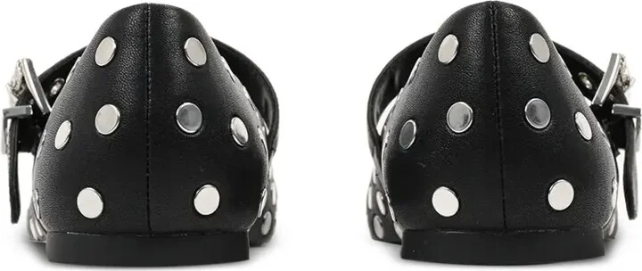 Stud-Embellished Buckle Ballet Flats - Image 3