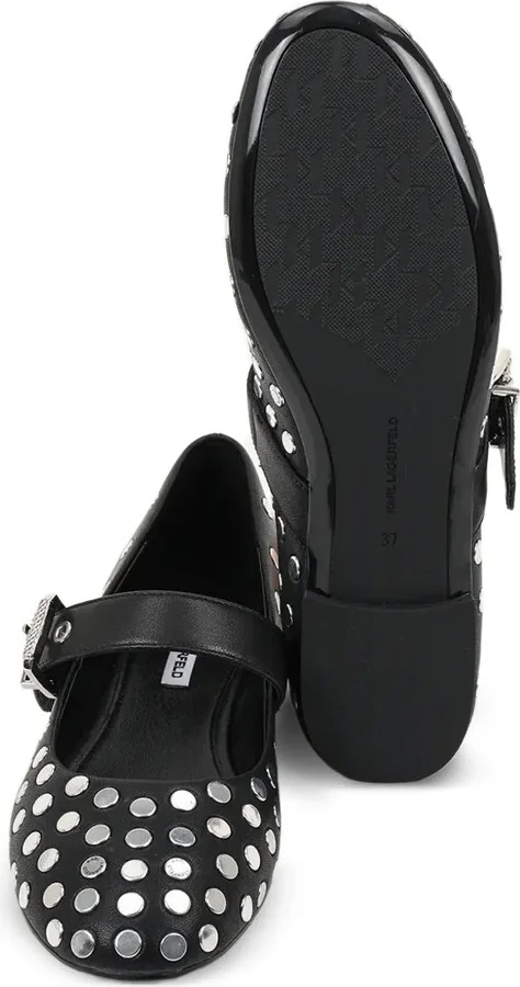 Stud-Embellished Buckle Ballet Flats - Image 5