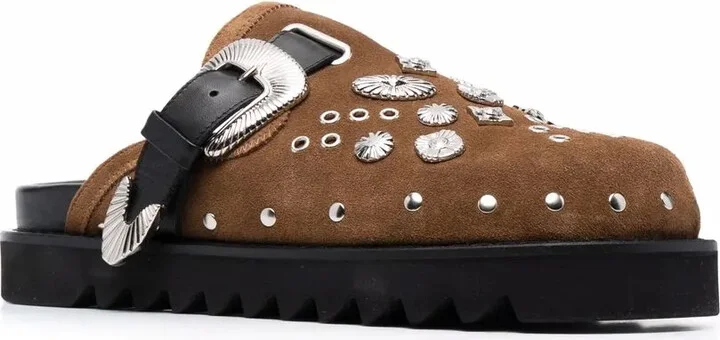 Stud-Embellished Buckled Clogs - Image 2