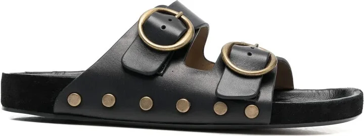 Stud-Embellished Buckled Sandals