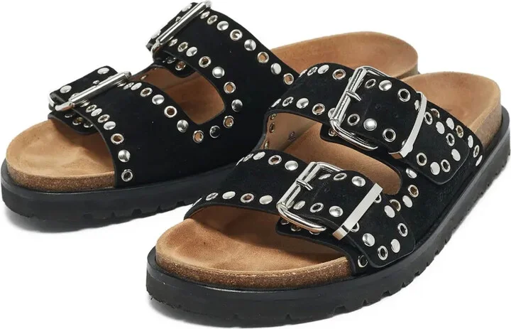 Stud-Embellished Double-Strap Sandals - Image 2
