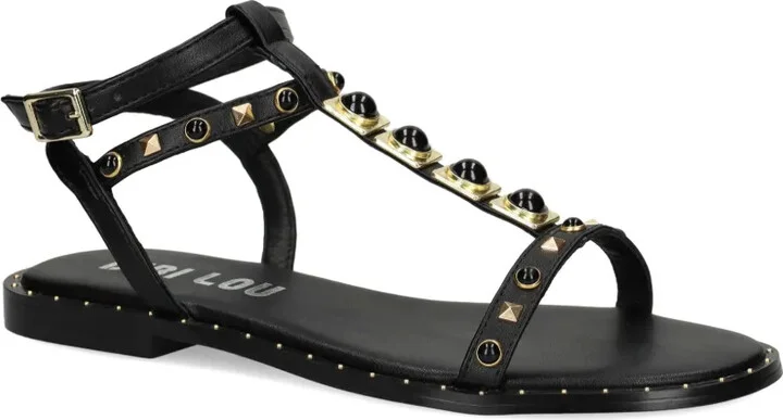 Stud-Embellished Flat Sandals - Image 2