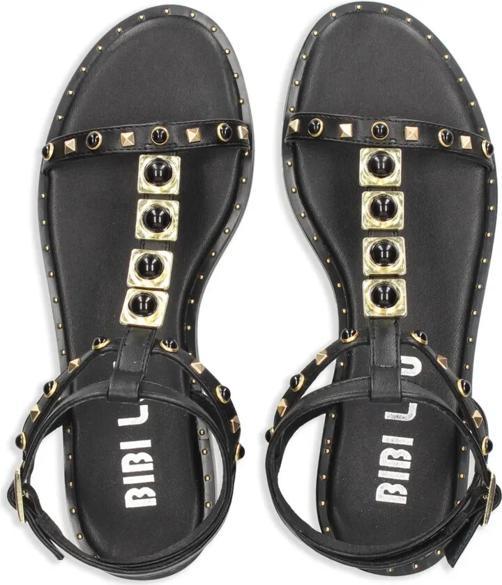 Stud-Embellished Flat Sandals - Image 4