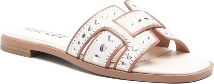 Stud-Embellished Flat Sandals - Image 2