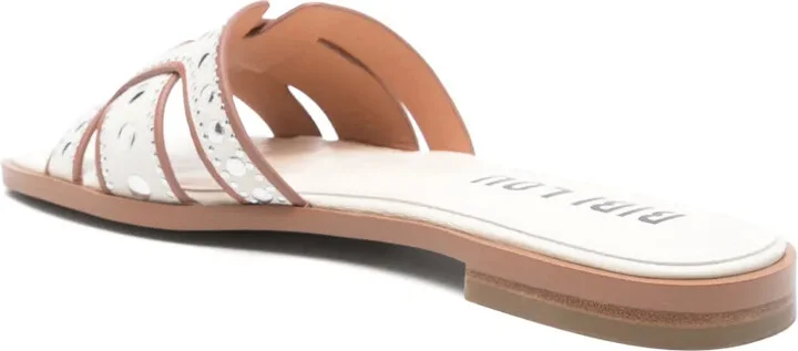 Stud-Embellished Flat Sandals - Image 3