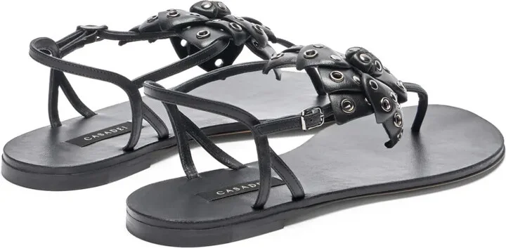 Stud-Embellished Flat Sandals - Image 3