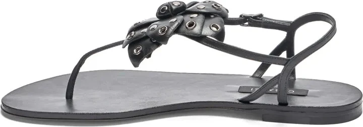 Stud-Embellished Flat Sandals - Image 4
