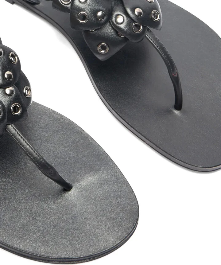 Stud-Embellished Flat Sandals - Image 5