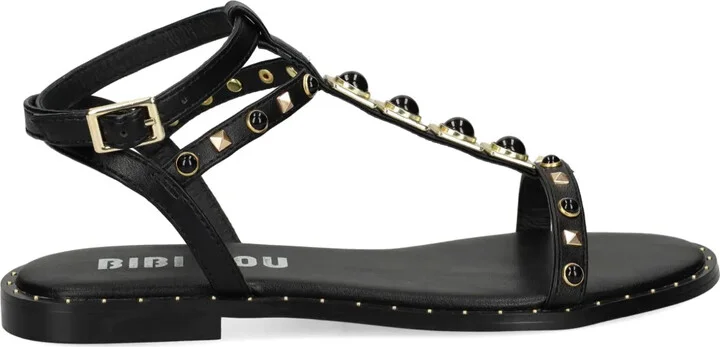 Stud-Embellished Flat Sandals