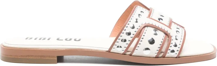 Stud-Embellished Flat Sandals