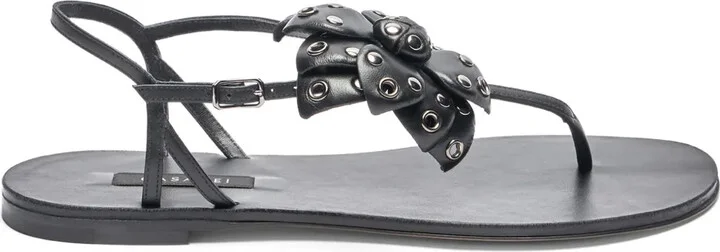 Stud-Embellished Flat Sandals