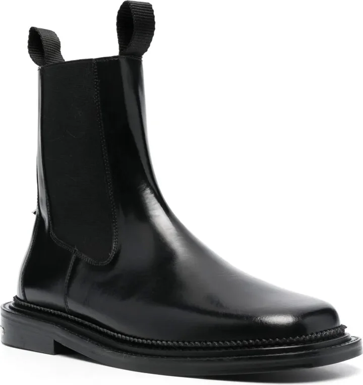 Stud-Embellished Leather Ankle Boots - Image 2