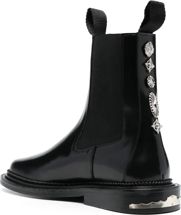 Stud-Embellished Leather Ankle Boots - Image 3