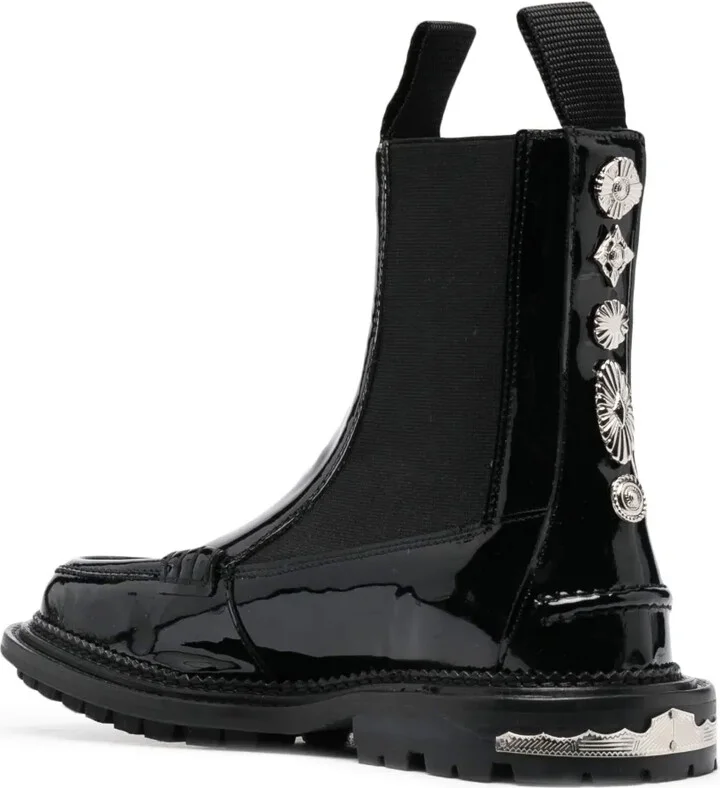 Stud-Embellished Leather Ankle Boots - Image 3