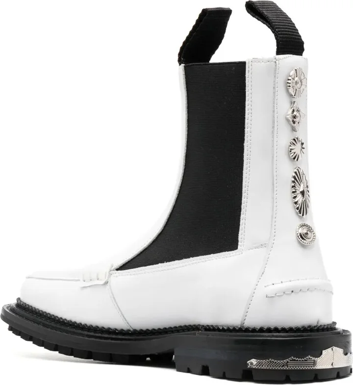 Stud-Embellished Leather Ankle Boots - Image 3