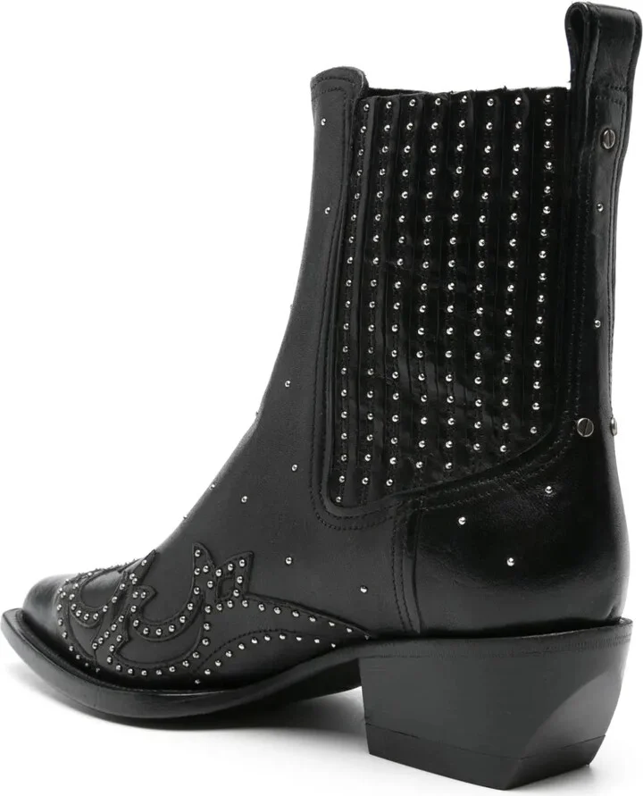 Stud-Embellished Leather Boots - Image 3