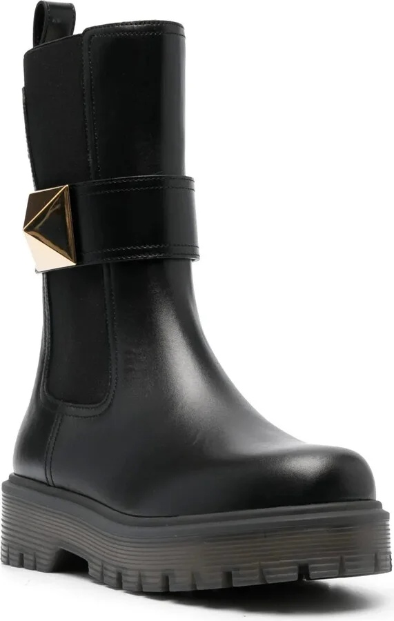 Stud-Embellished Leather Boots - Image 2