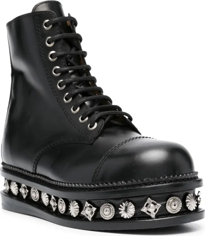 Stud-Embellished Leather Boots - Image 2