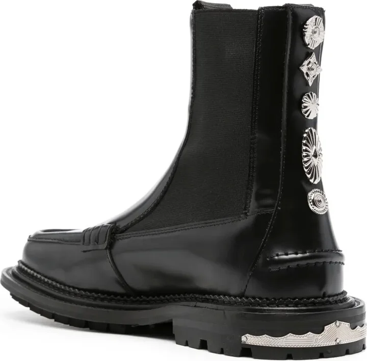 Stud-Embellished Leather Boots - Image 3