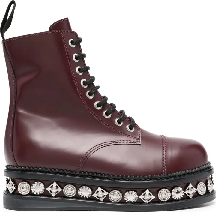 Stud-Embellished Leather Boots