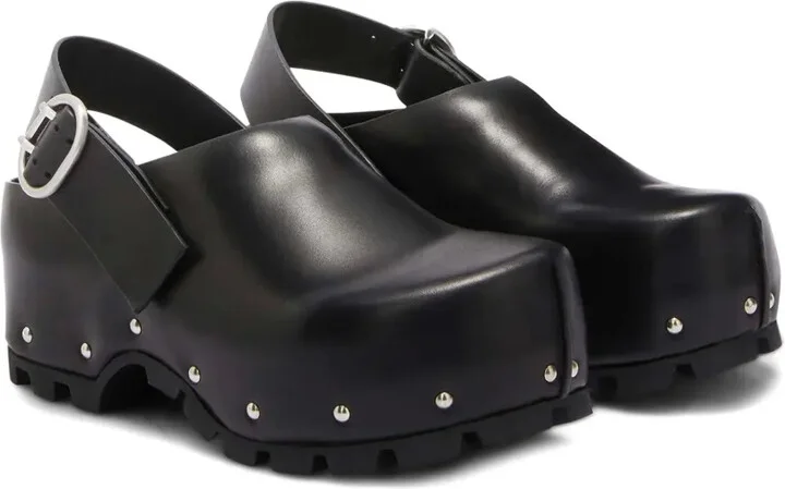 Stud-Embellished Leather Clogs - Image 2