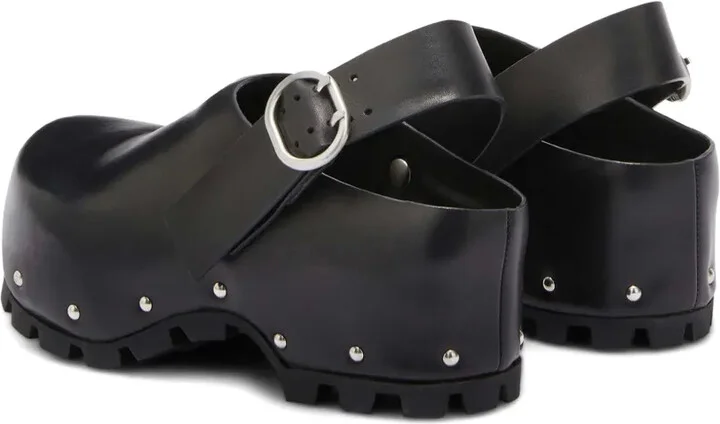 Stud-Embellished Leather Clogs - Image 3