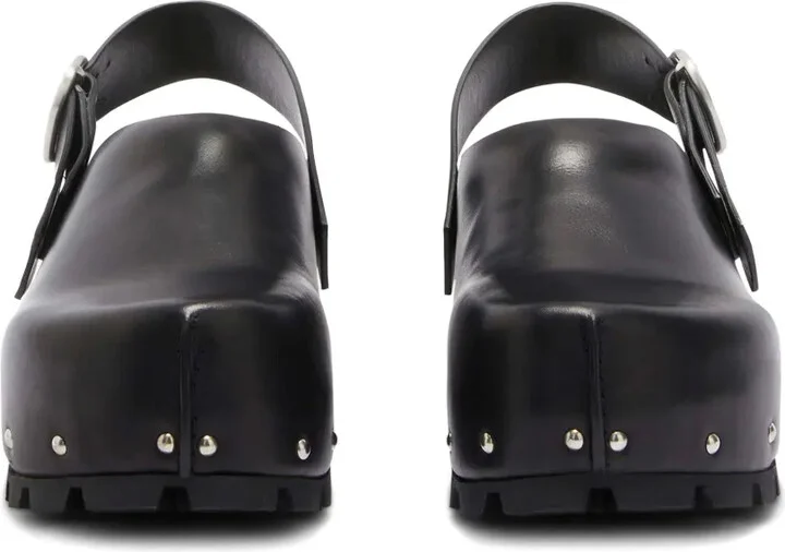 Stud-Embellished Leather Clogs - Image 4