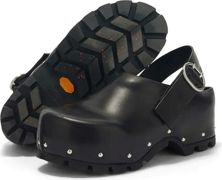 Stud-Embellished Leather Clogs - Image 5