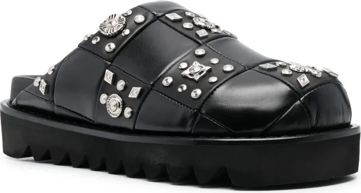 Stud-Embellished Leather Clogs - Image 2