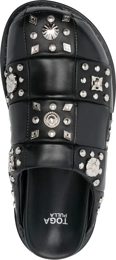 Stud-Embellished Leather Clogs - Image 4