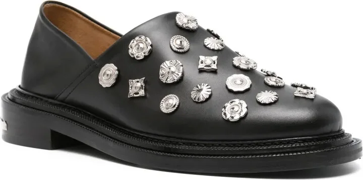 Stud-Embellished Leather Loafers - Image 2