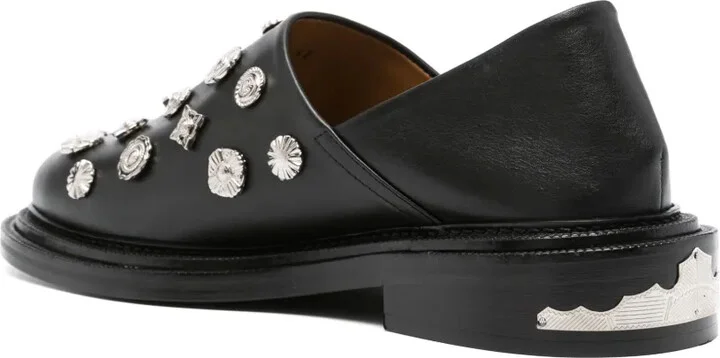 Stud-Embellished Leather Loafers - Image 3