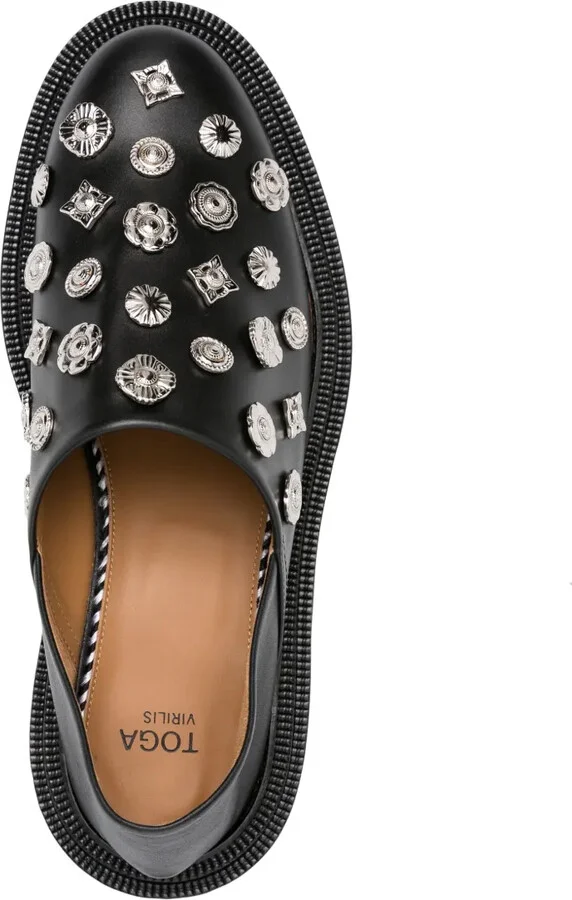 Stud-Embellished Leather Loafers - Image 4