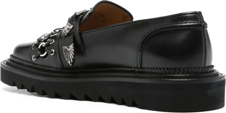 Stud-Embellished Leather Loafers - Image 3