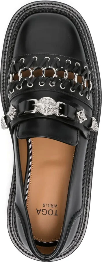 Stud-Embellished Leather Loafers - Image 4