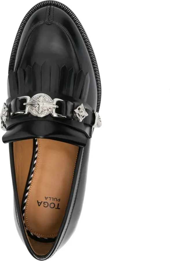 Stud-Embellished Leather Loafers - Image 4