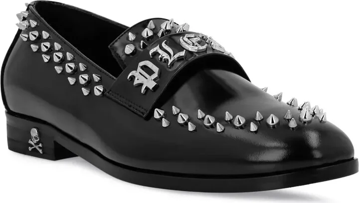 Stud-Embellished Leather Loafers - Image 2