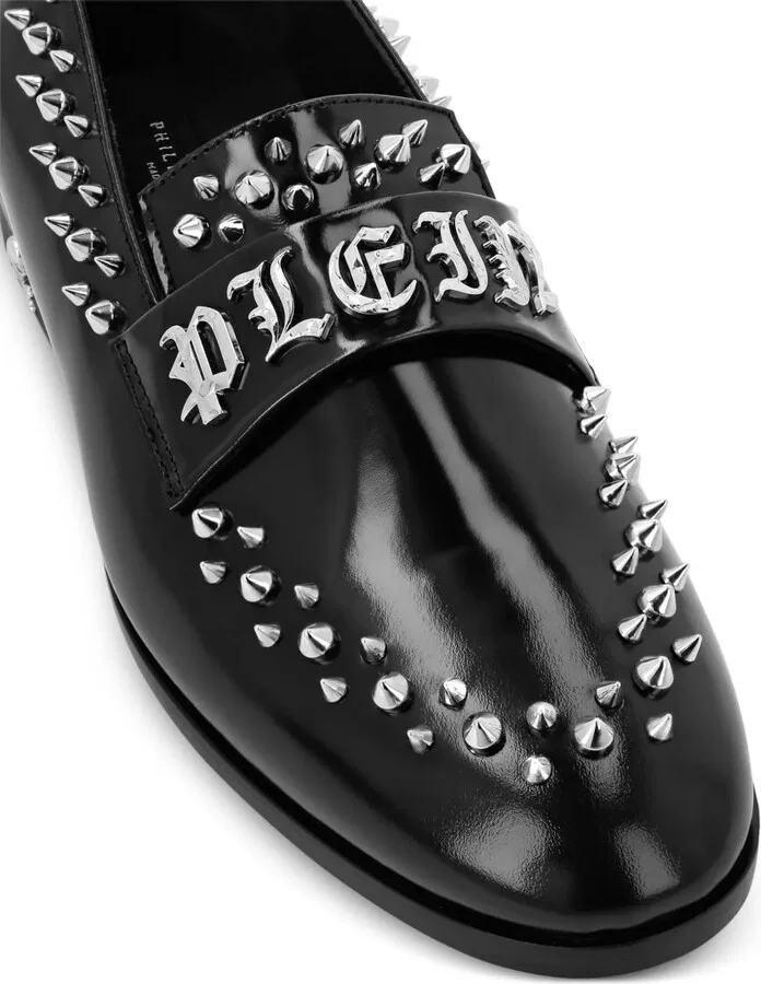 Stud-Embellished Leather Loafers - Image 4