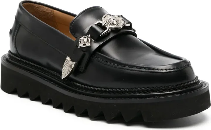 Stud-Embellished Leather Loafers - Image 2